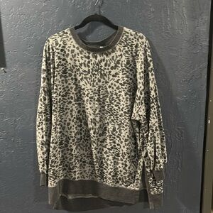 Black and gray animal print sweatshirt